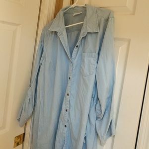 Denim-look Maternity Top (tie-back/expandable)