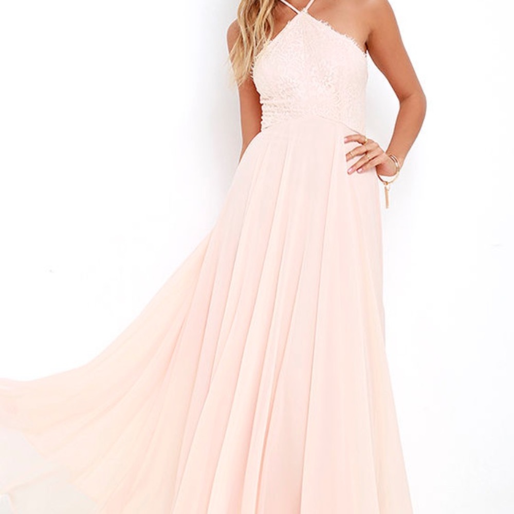 Small Lulus Maxi Dress - Blush Pink