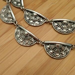 Silver shell two-strand necklace