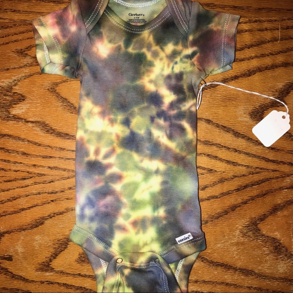 HANDMADE Tie Dye Camo Baby Gerber Onesie