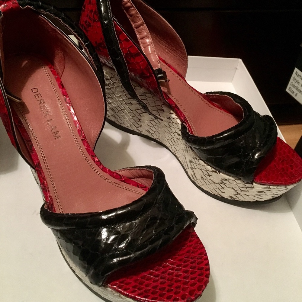Derek Lam Python Platform Wedges - image 1