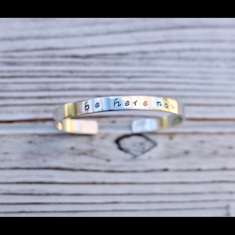Be here now silver cuff NWT