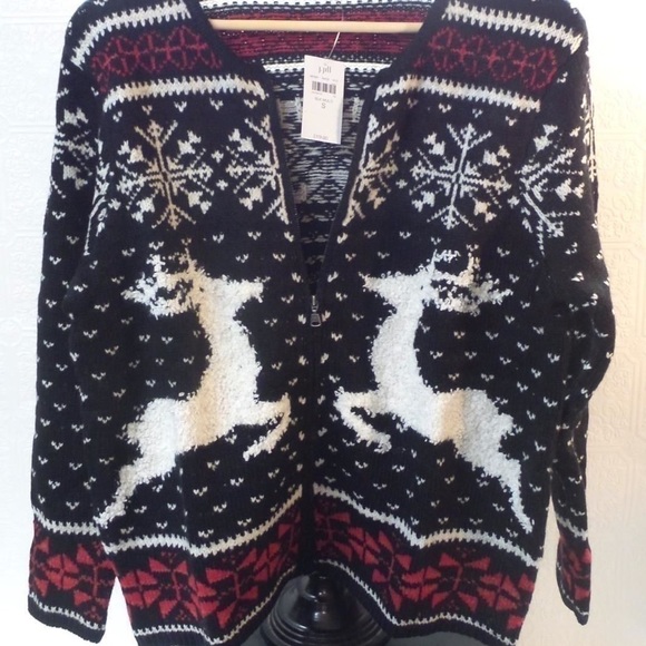 J Jill Deer Valley Cardigan Holiday XL Only - Picture 3 of 3