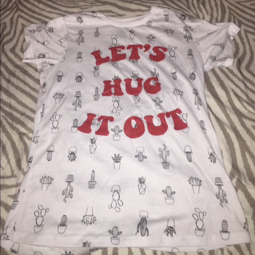 "Lets hug it out" graphic tee