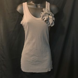 Express gray tank with flower accent