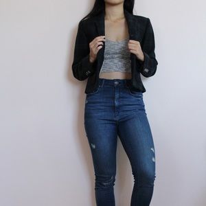 Anthropologie Tartan Blazer