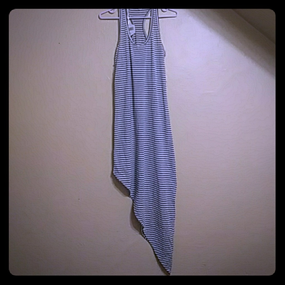 A gray and white dress