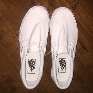 White slip on vans