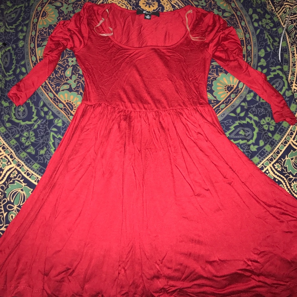 Red long sleeve dress
