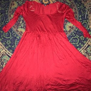 Red long sleeve dress