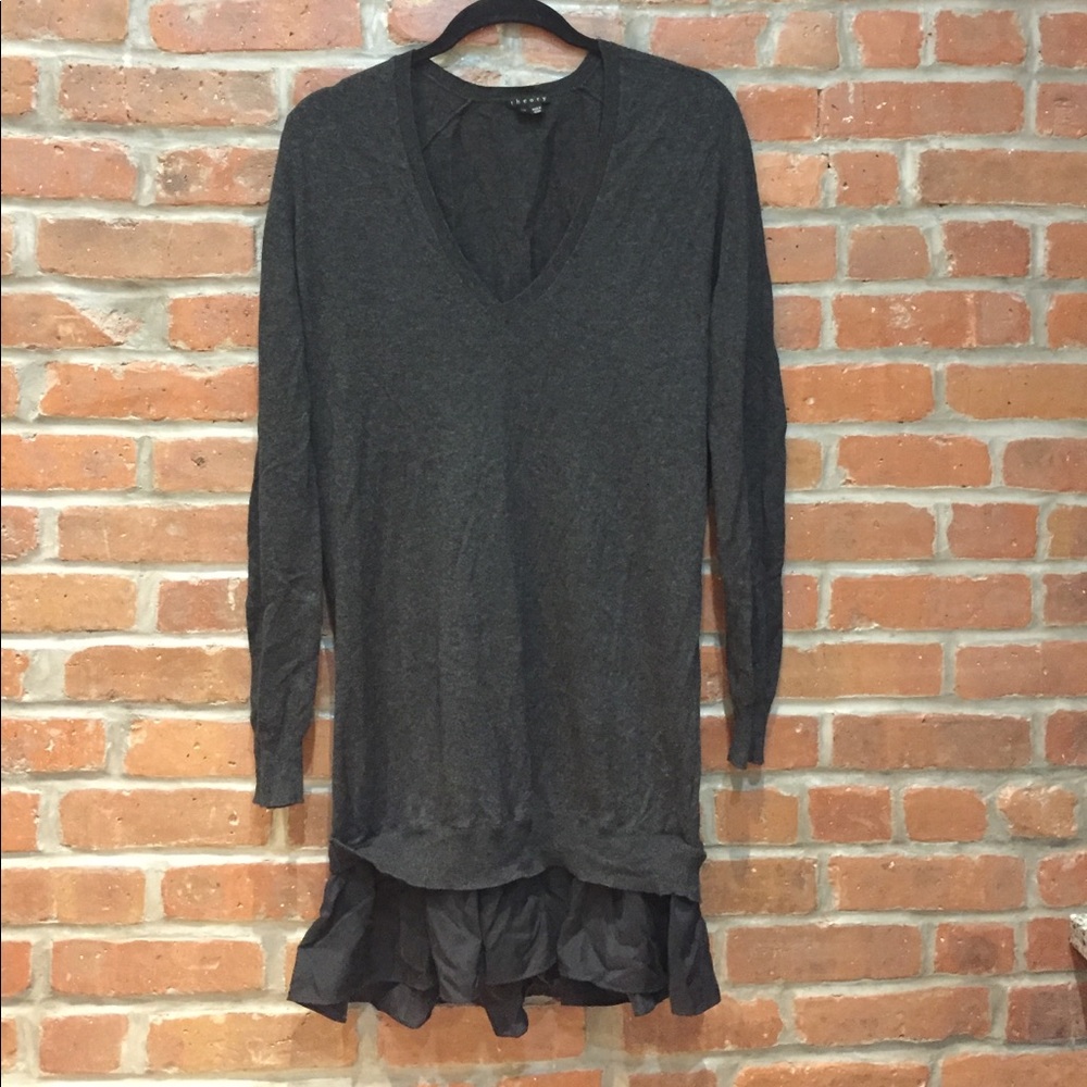 Theory Cashmere V-Neck Sweater Dress
