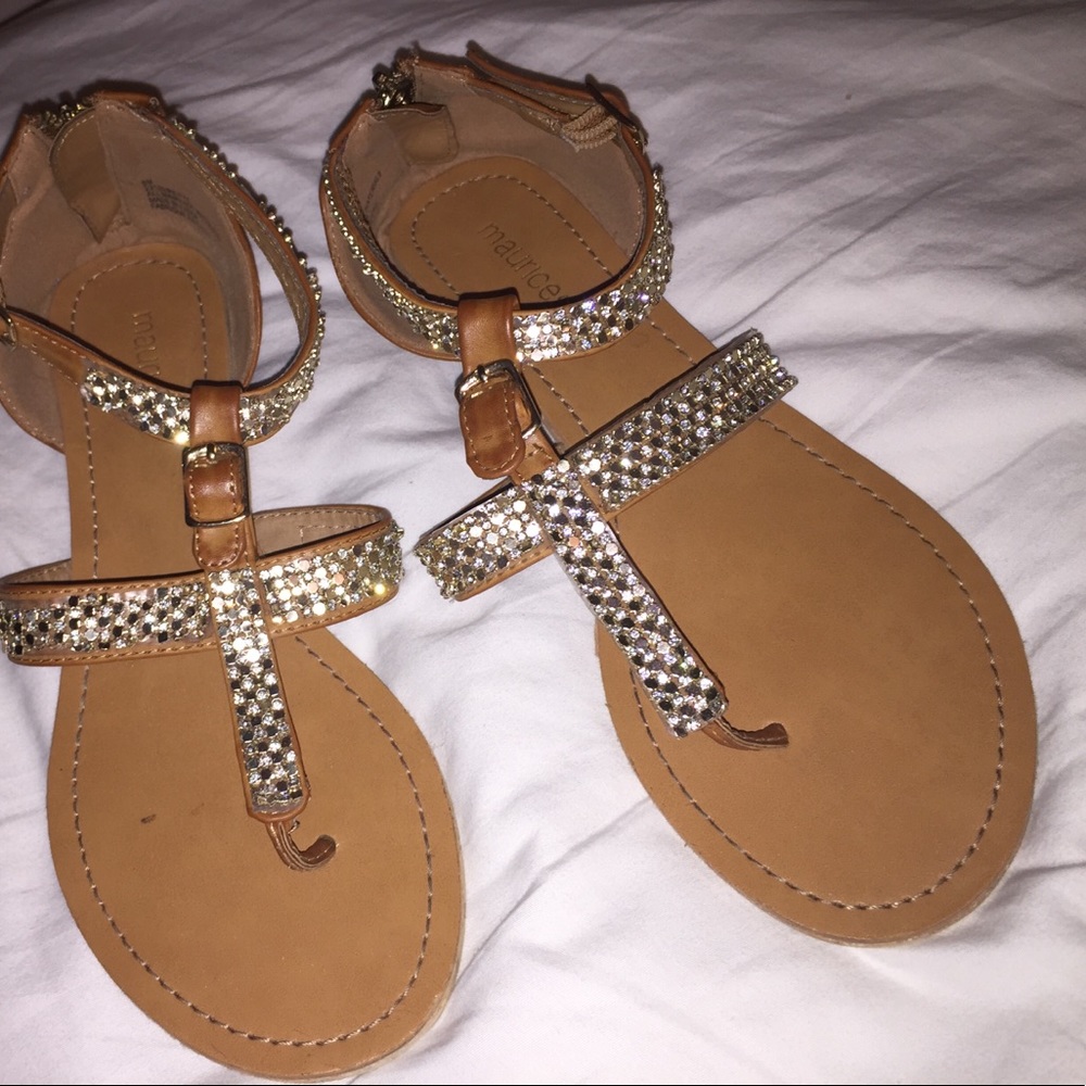 Maurice's sparkly flip flops