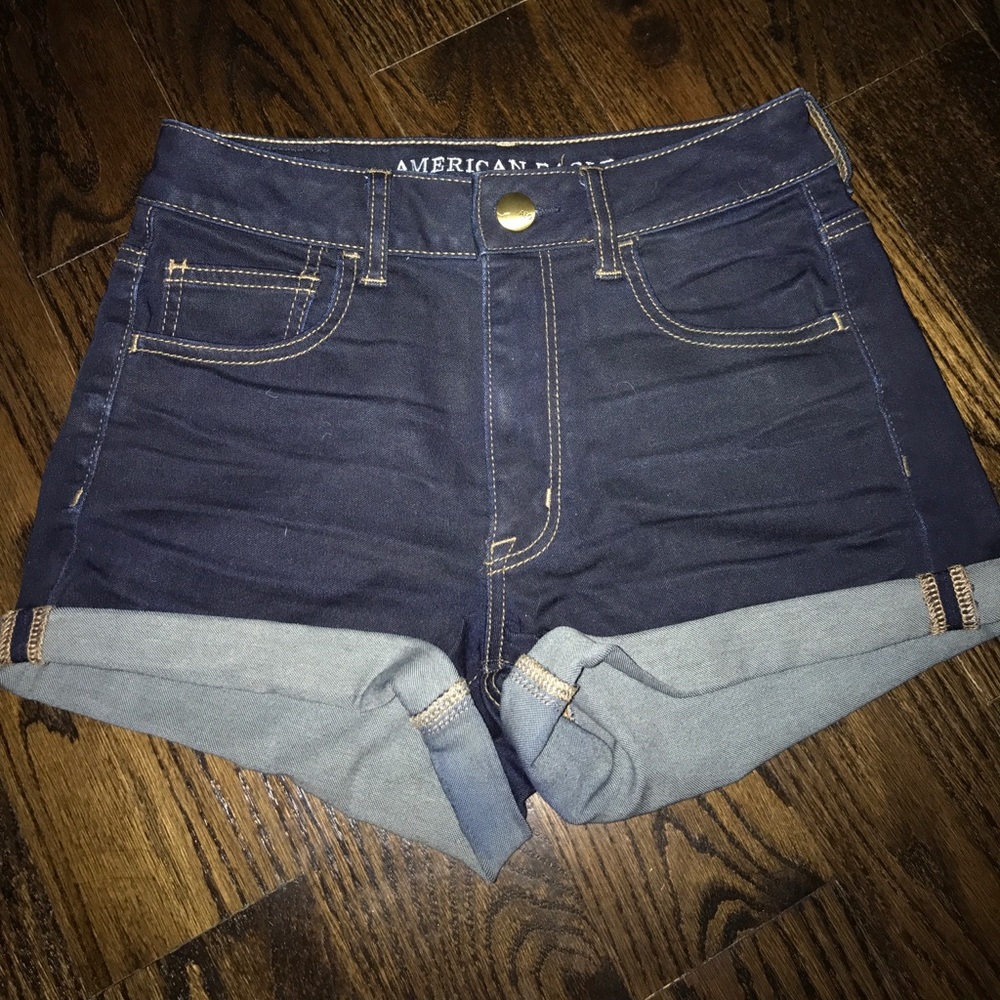 High Rise Dark Denim Short