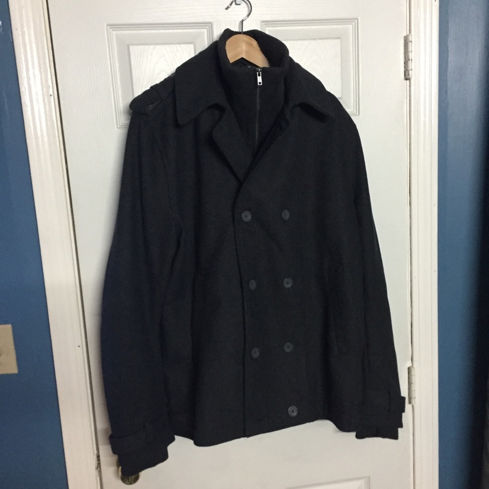 H&M Peacoat Zipper Button Gray XL