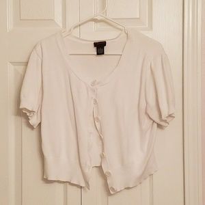 Torrid White Button Up Cardigan
