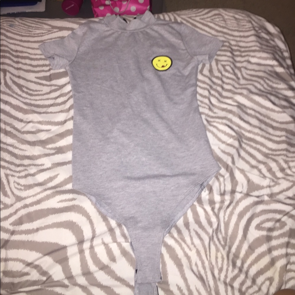 Graphic gray , bodysuit from F21