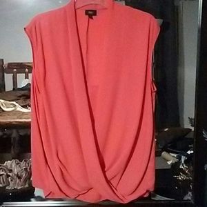 Coral Sleeveless Blouse