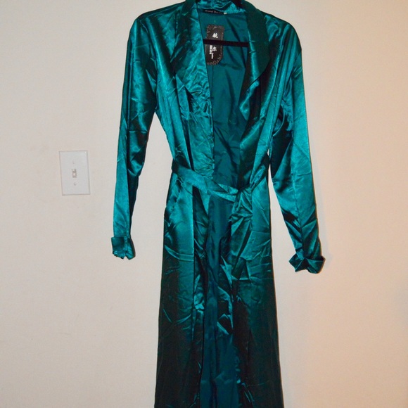 green satin duster