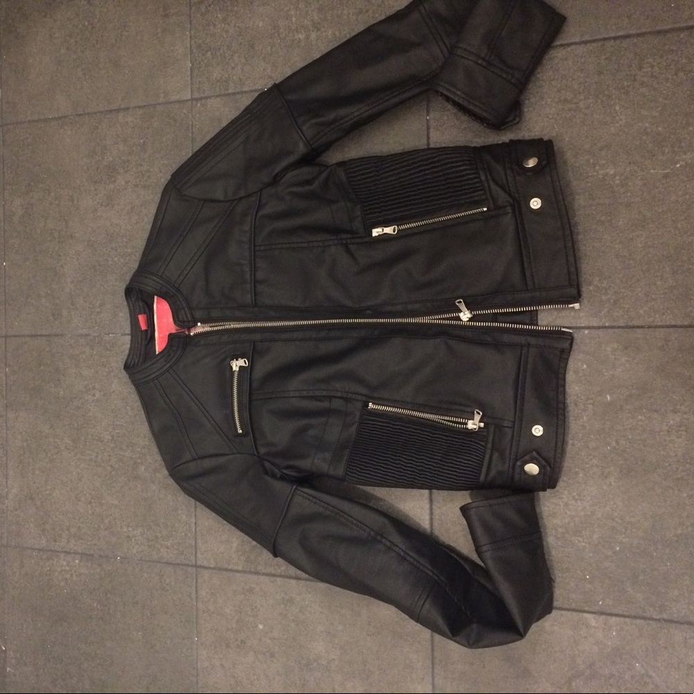 Bernando collection black leather jacket.