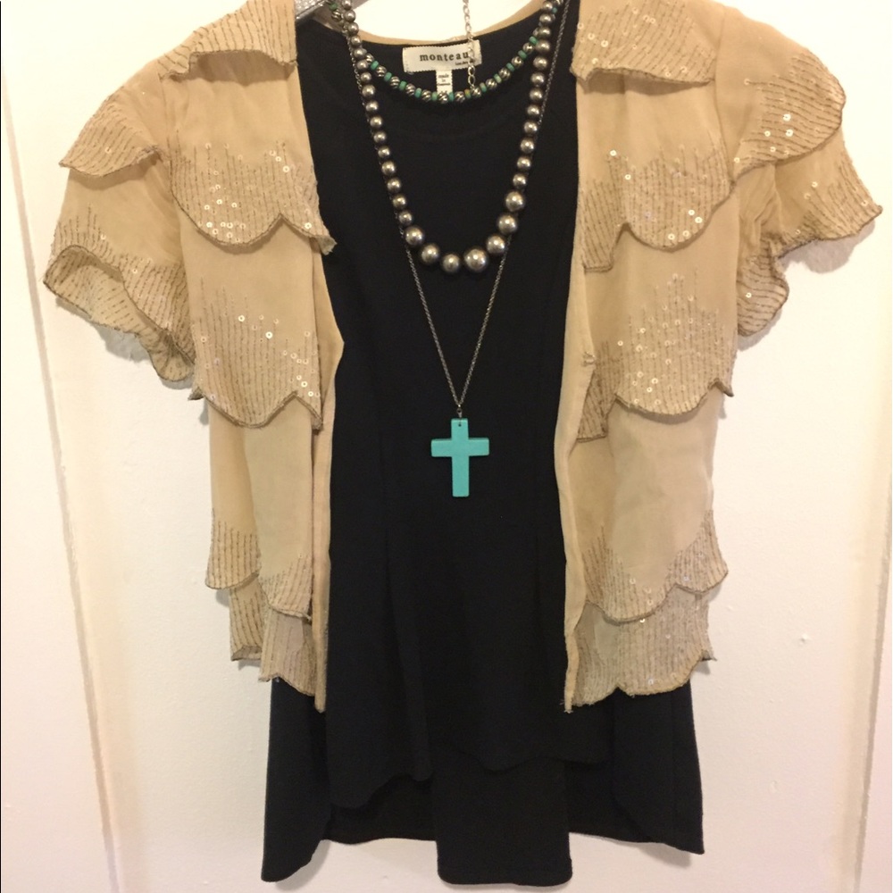 Scalloped chiffon cardigan