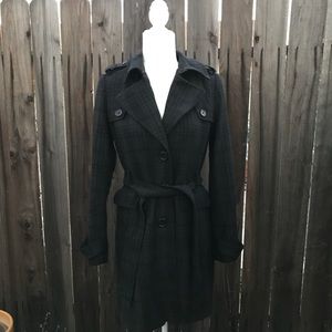 Banana Republic Plaid Trench Coat