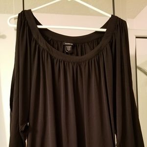 Torrid Black Split Sleeve Top