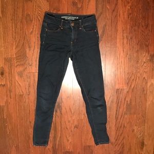 AEO high rise jegging dark wash