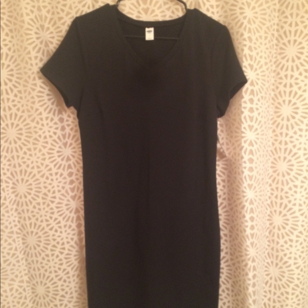 Black Bodycon V-Neck Shirtdress- NWT