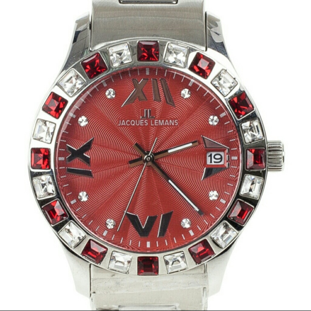 Jaques Lemans Red Stainless Steel 37MM Watch