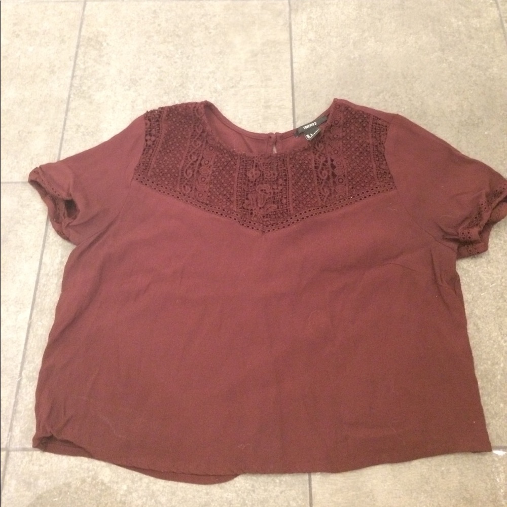 Maroon crop top.