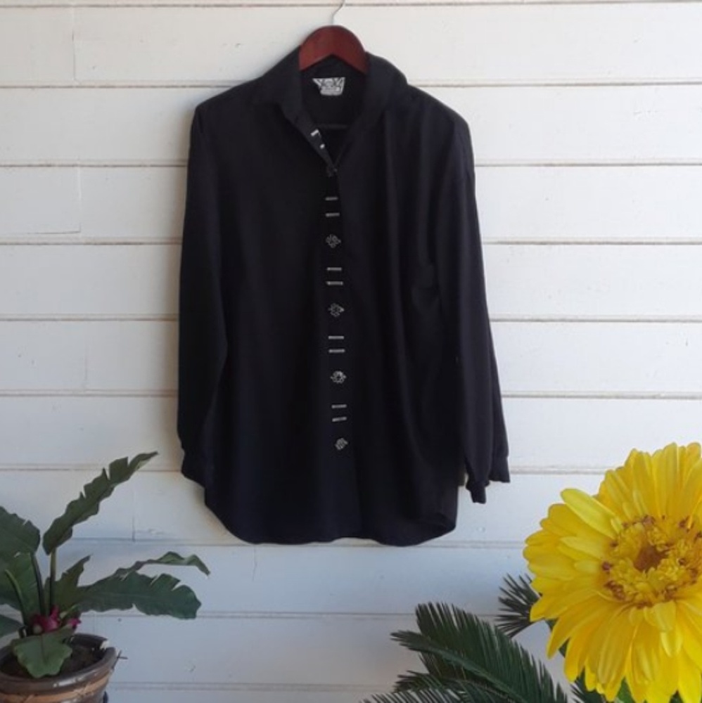 Black button down blouse