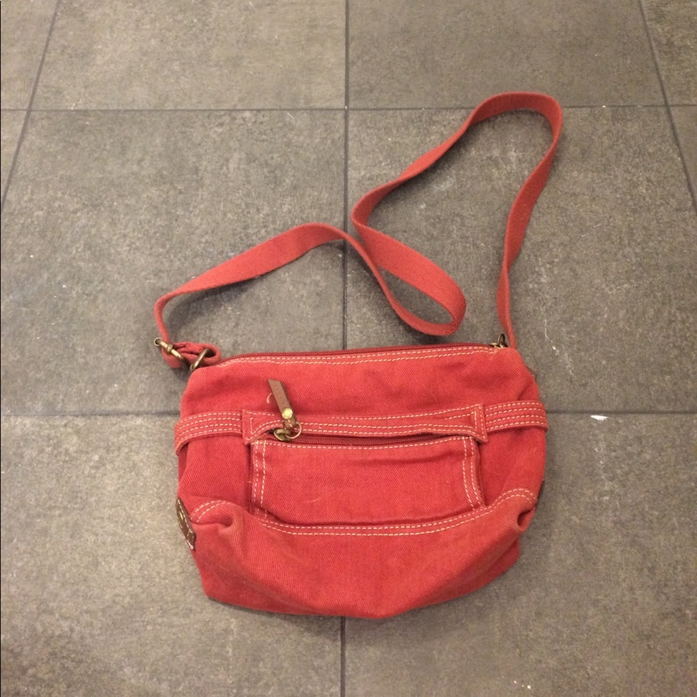 Red jean purse