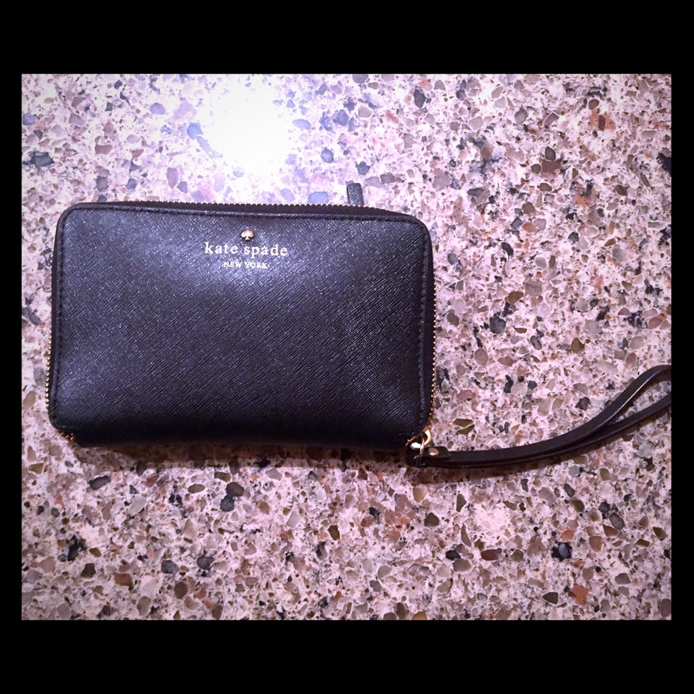 Kate Spade Black zip around wallet