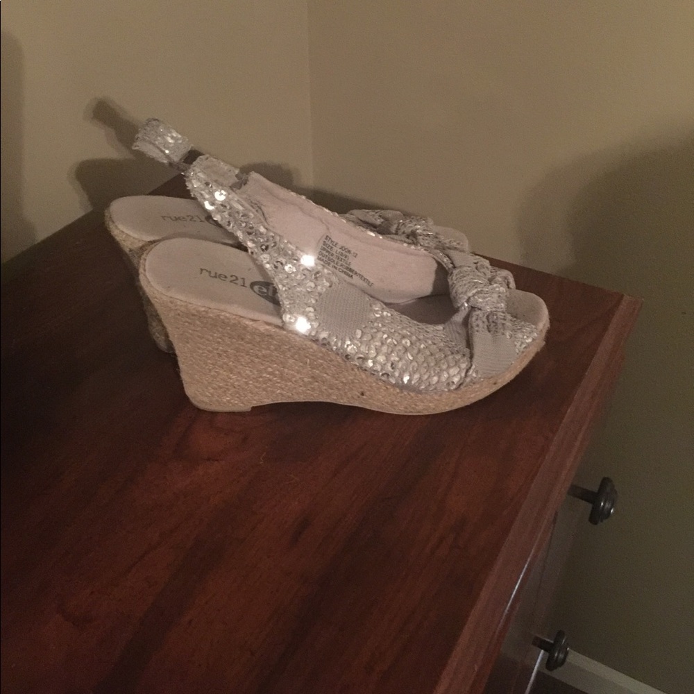 Women's Rue 21 Silver Wedge.   Will bundle