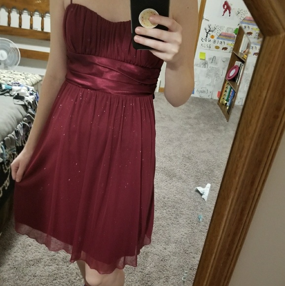 Shimmery Cranberry Dress - Picture 1 of 2