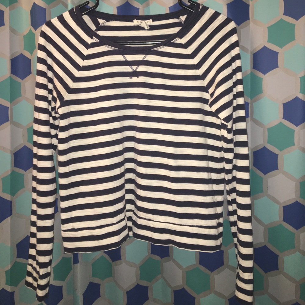 Forever 21 Blue and White Stripes Long Sleeve