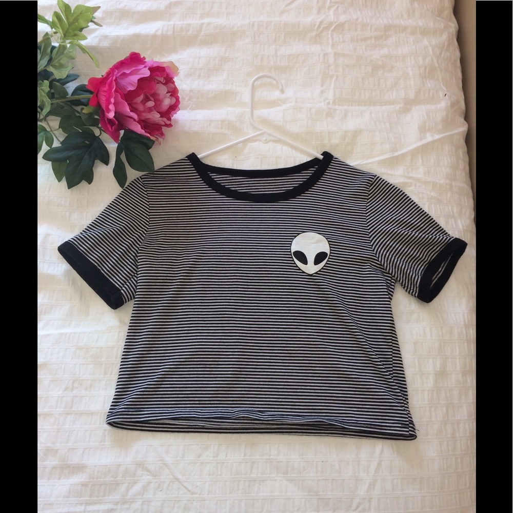 Alien Brandy Melville Striped T Shirt