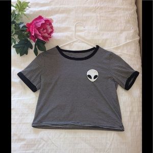 Alien Brandy Melville Striped T Shirt