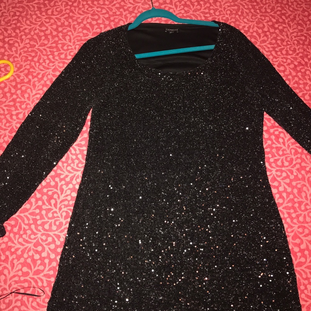 Express Black glitter Dress Large