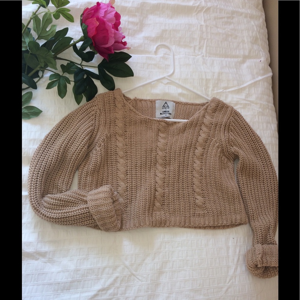 UNIF x Urban Outfitters Beige Crop Sweater