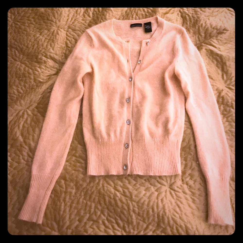Baby pink Angora crop sweater