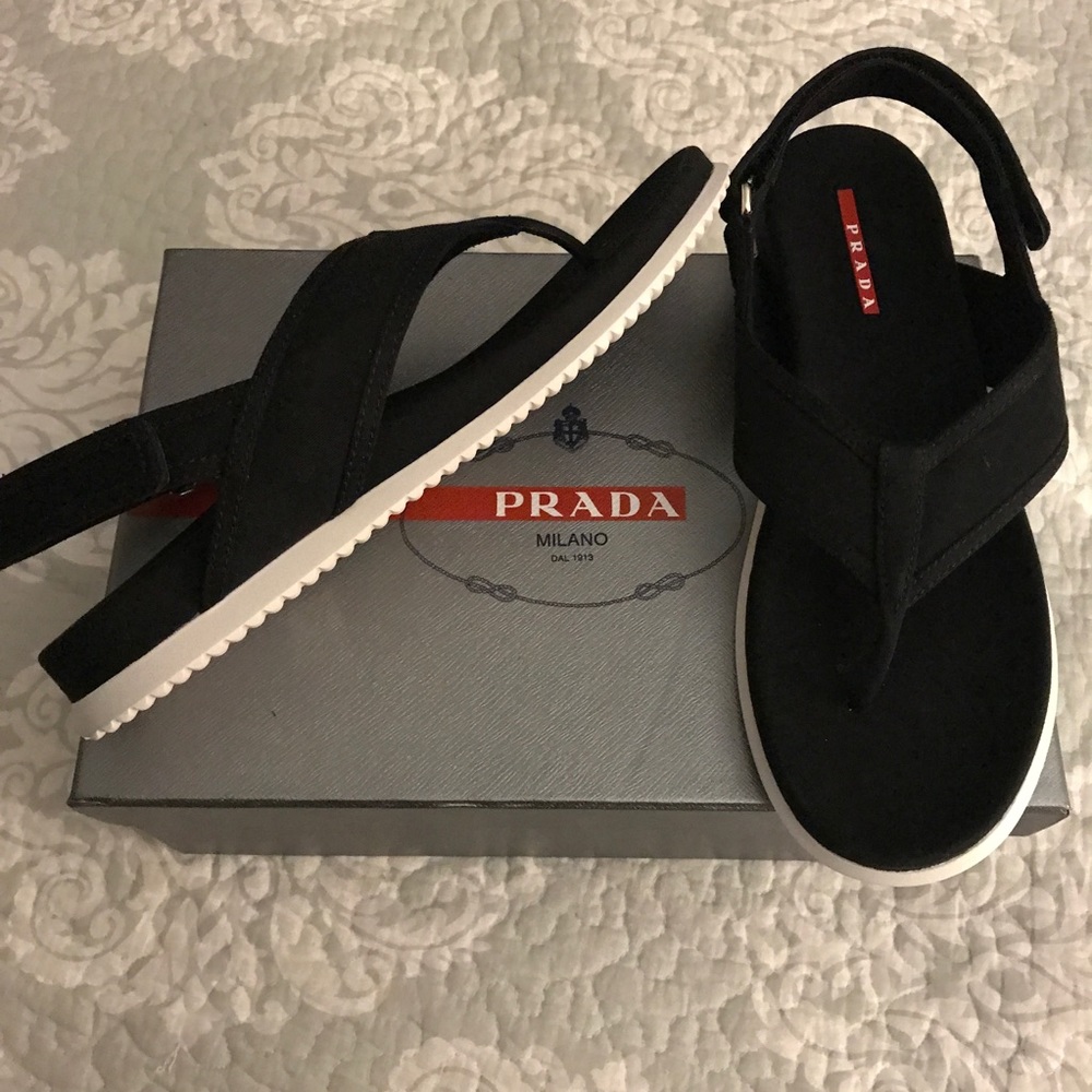 Prada"Gabardine"Slingback Thong;Size-40.5(10-10.5)