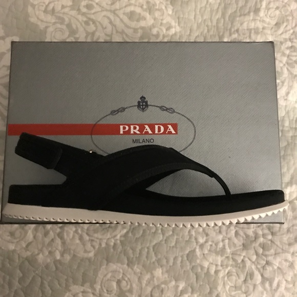 Prada"Gabardine"Slingback Thong;Size-40.5(10-10.5) - Picture 2 of 8