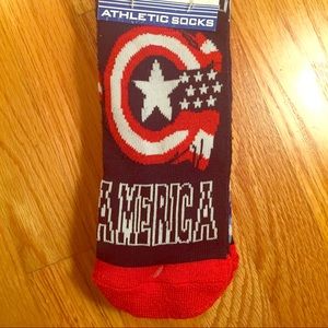 MARVEL CAPTAIN AMERICA 3 Pairs of Socks ❤️🇺🇸💥💙