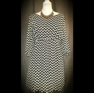 **Price Reduced** Black & White Chevron Dress