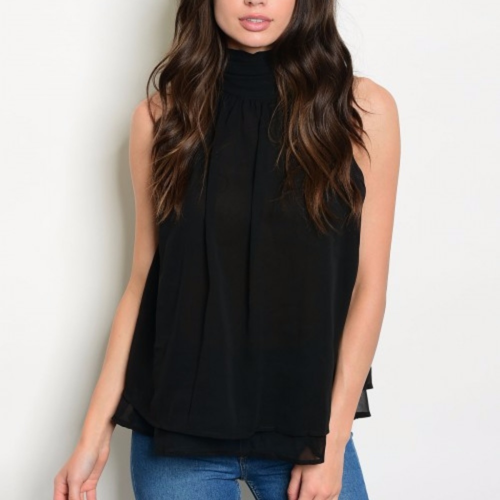 Black Top Sleeveless Blouse