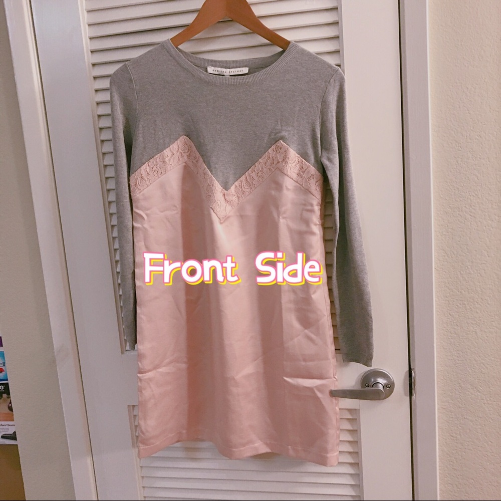 #Pixie market# PINK SATIN KNIT DRESS. Now $25