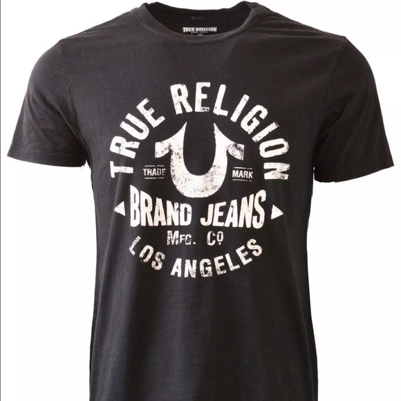 True Religion Black Logo Graphic L.A. T-Shirt FIRM - Picture 2 of 4
