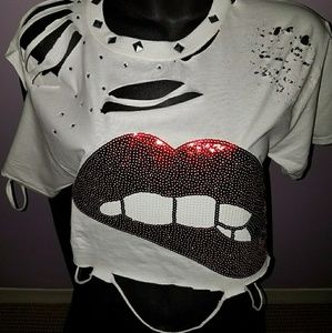Distressed and Destroyed Crop Top