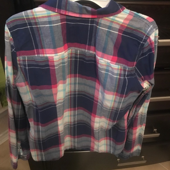 Abercrombie and Fitch pink and blue button up - Picture 2 of 4